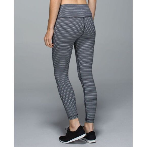 LULULEMON 4 High Times Pant Textured Stripe Black Deep Coal THROWBACK! - Picture 5 of 13